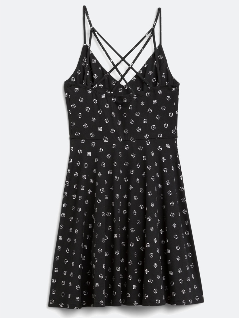 Nine Britton Brushed Knitted Black Printed Crisscross-Back Sundress